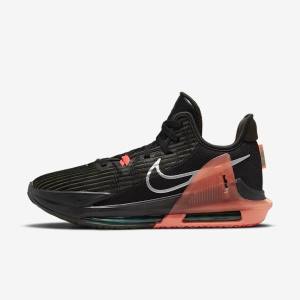 Men's Nike LeBron Witness 6 Basketball Shoes Black / Red / Metal Silver | NK852PAV