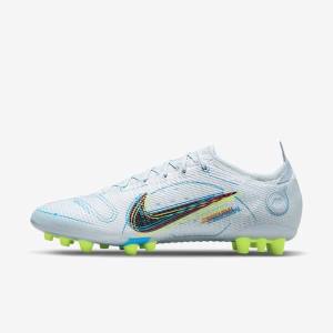 Men's Nike Mercurial Vapor 14 Elite AG Artificial-Grounds Football Shoes Grey / Light Blue / Orange / Blue | NK675JIC