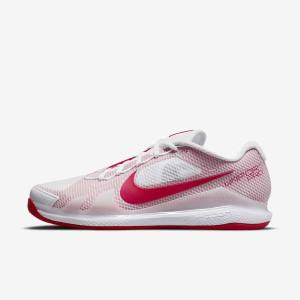 Men's Nike NikeCourt Air Zoom Vapor Pro Clay Court Tennis Shoes White / Red | NK763PCS