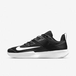 Men's Nike NikeCourt Vapor Lite Hard Court Tennis Shoes Black / White | NK354YFN