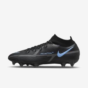 Men's Nike Phantom GT2 Dynamic Fit Elite FG Firm-Ground Football Shoes Black / Grey | NK720PZT