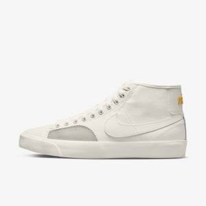 Men's Nike SB BLZR Court Mid Premium Skate Shoes White | NK051CEB