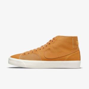 Men's Nike SB BLZR Court Mid Premium Skate Shoes Yellow | NK180NPU