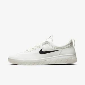 Men's Nike SB Nyjah Free 2 Skate Shoes White / Black | NK906IQJ