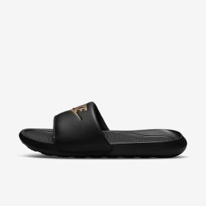 Men's Nike Victori One Slides Black / Metal Gold | NK275PAL