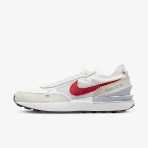 Men's Nike Waffle One Sneakers White / Green / Metal Silver / Red | NK783RMQ