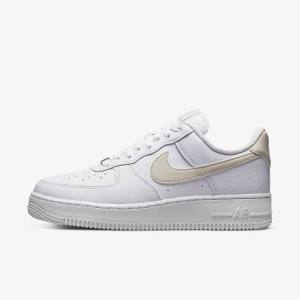 Women's Nike Air Force 1 07 Next Nature Sneakers White / Metal Gold / Light Brown | NK490NDR