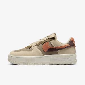 Women's Nike Air Force 1 Fontanka Sneakers Burgundy / Khaki | NK540SDH