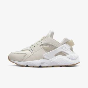 Women's Nike Air Huarache Sneakers Khaki / Light Brown / White | NK012OWG