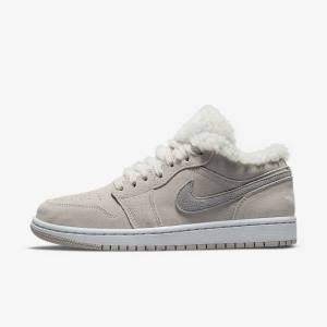 Women's Nike Air Jordan 1 Low SE Jordan Shoes Grey / Grey / White | NK590UGQ