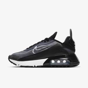 Women's Nike Air Max 2090 Sneakers Black / Metal Silver / White | NK425CIB