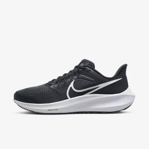 Women's Nike Air Zoom Pegasus 39 Road Running Shoes Black / Dark Grey / White | NK805STD