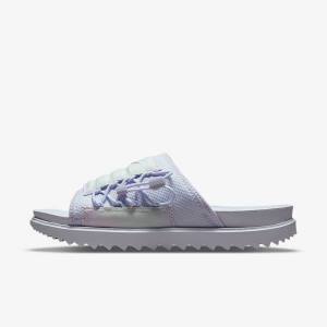 Women's Nike Asuna Print Slides Purple / White | NK690LCU