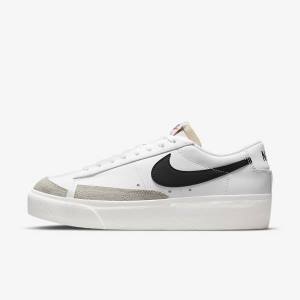 Women's Nike Blazer Low Platform Sneakers White | NK480RHC