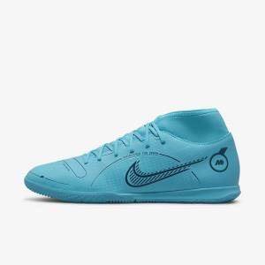 Women's Nike Mercurial Superfly 8 Club IC Indoor Court Football Shoes Blue / Orange | NK729OJV