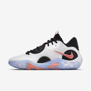 Women's Nike PG 6 Basketball Shoes White / Black / Blue / Red | NK126YWP