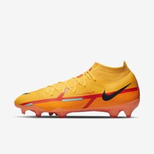 Women's Nike Phantom GT2 Pro Dynamic Fit FG Firm-Ground Football Shoes Orange / Light Red / Black | NK503RNM