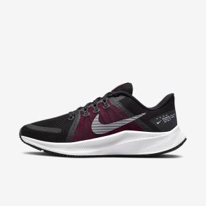 Women's Nike Quest 4 Road Running Shoes Black / Dark Grey / White | NK536GSX