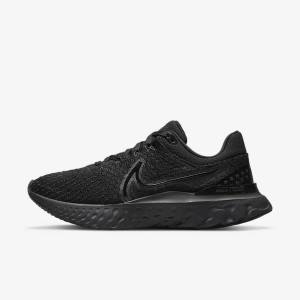 Women's Nike React Infinity Run Flyknit 3 Road Running Shoes Black | NK429ECD