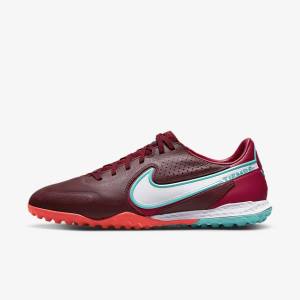 Women's Nike React Tiempo Legend 9 Pro TF Turf Football Shoes Red / Light Red / White | NK563BGI