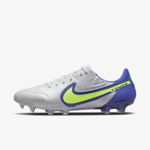 Women's Nike Tiempo Legend 9 Elite FG Firm-Ground Football Shoes Grey / Blue | NK531QIU