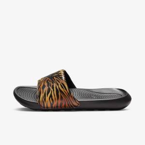 Women's Nike Victori One Print Slides Black | NK042DNZ