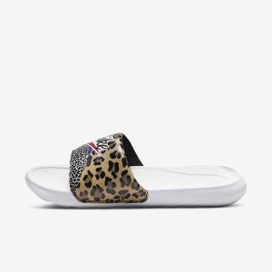 Women's Nike Victori One Print Slides White / Black / Purple / Red | NK342JML