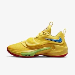 Women's Nike Zoom Freak 3 Basketball Shoes Yellow / White / Red / Black | NK248OAE